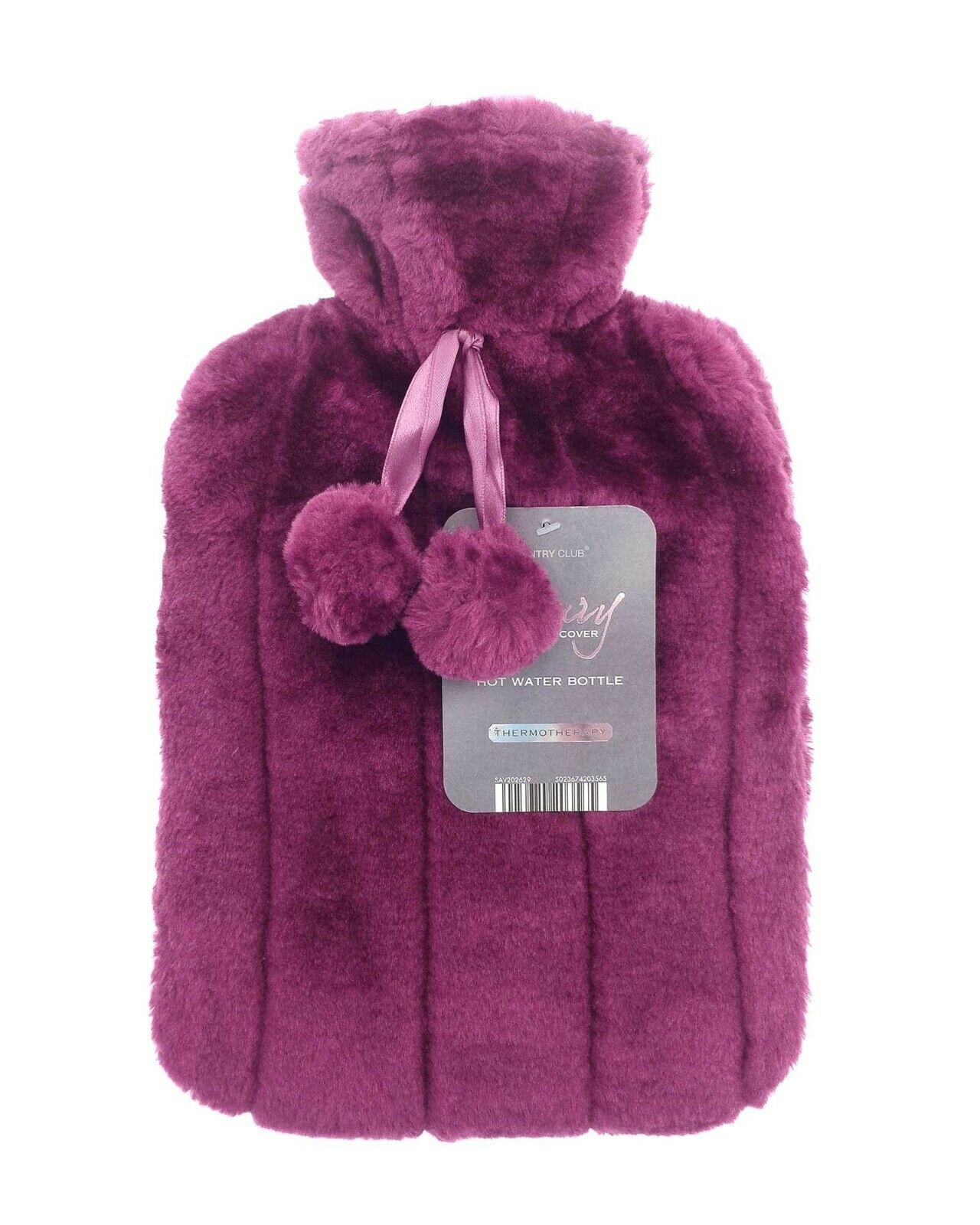 Hot Water Bottle Luxury Cosy Knitted Faux Fur Plush Jacquard Trendy 2 Litre UK