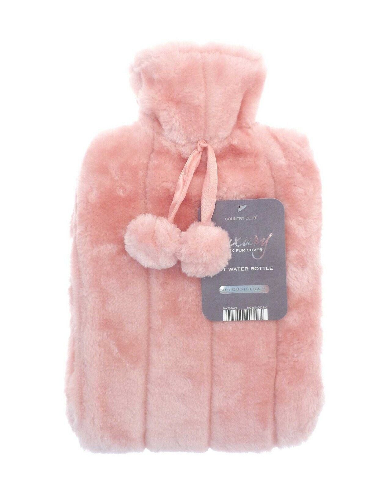 Hot Water Bottle Luxury Cosy Knitted Faux Fur Plush Jacquard Trendy 2 Litre UK