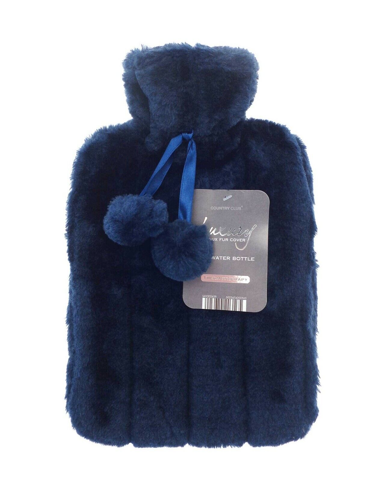 Hot Water Bottle Luxury Cosy Knitted Faux Fur Plush Jacquard Trendy 2 Litre