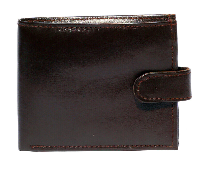 MENS REAL LEATHER WALLET Black UK STOCK CASH COINS CARDS TRAVEL