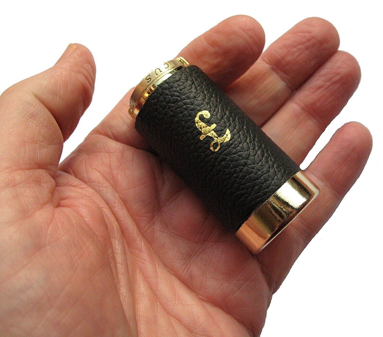 £1 COIN HOLDER one Pound Leather cash change dispenser pocket taxi Gold tone