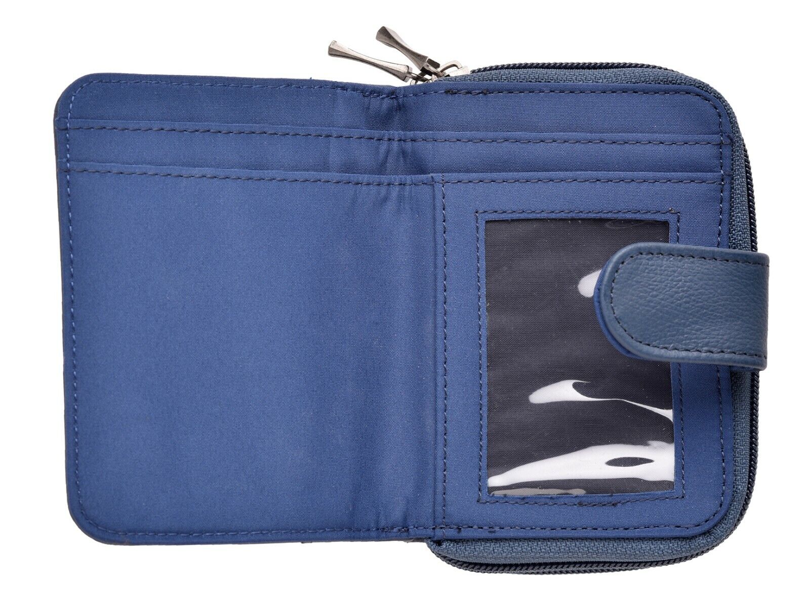 Ladies Leather Grained Purse RFID Blocking with Dual Zip Opening