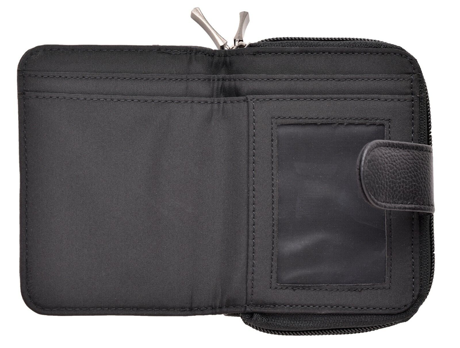 Ladies Leather Grained Purse RFID Blocking with Dual Zip Opening