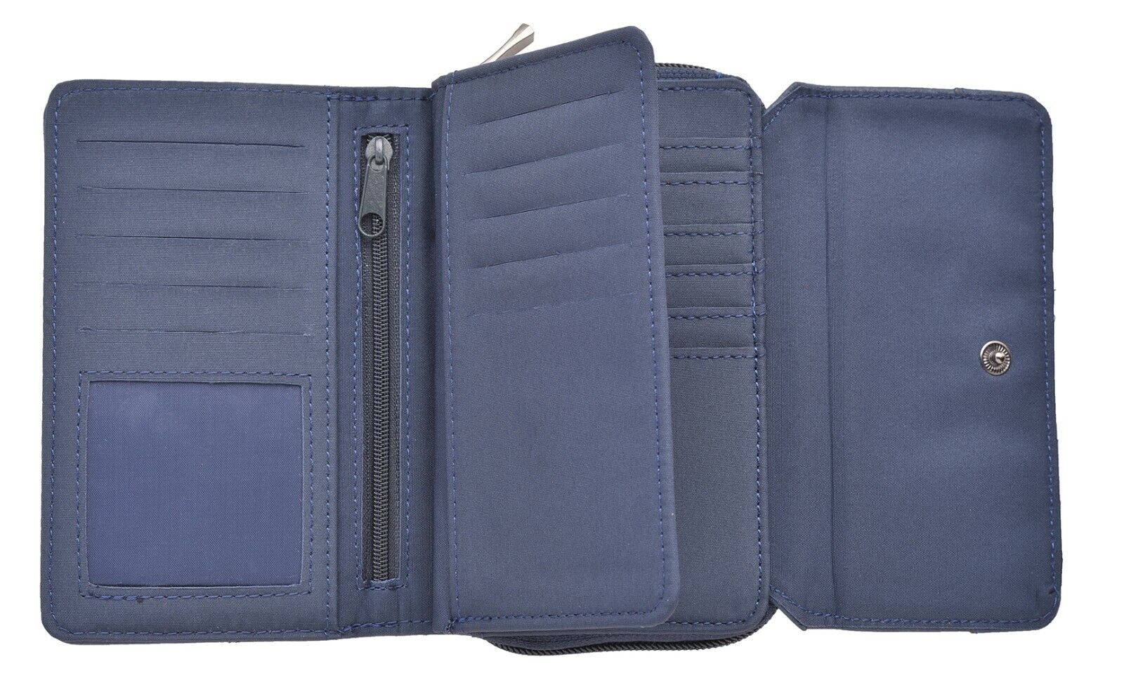 Ladies Leather Purse RFID Blocking Wallet with Multi Card Swing Section