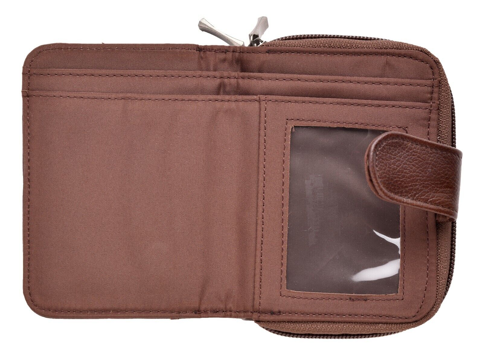 Ladies Leather Grained Purse RFID Blocking with Dual Zip Opening