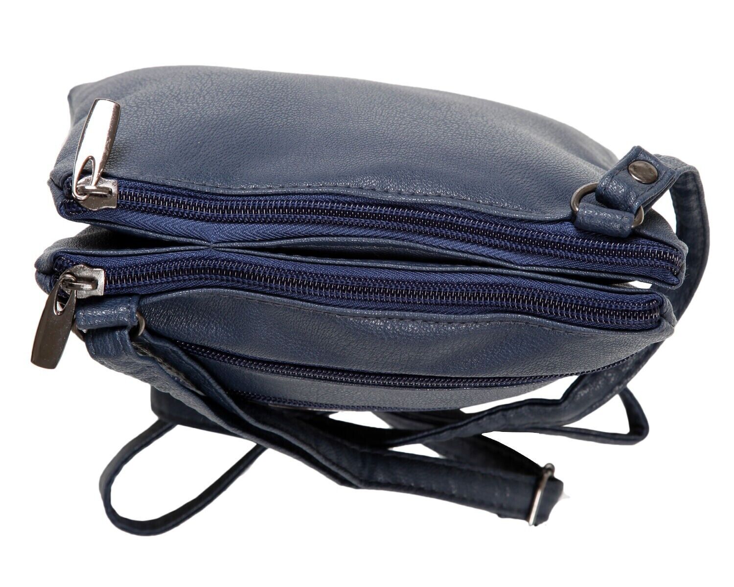 Ladies Small Navy Vegan Leather Shoulder Cross Body Travel Ladies Purse Bag
