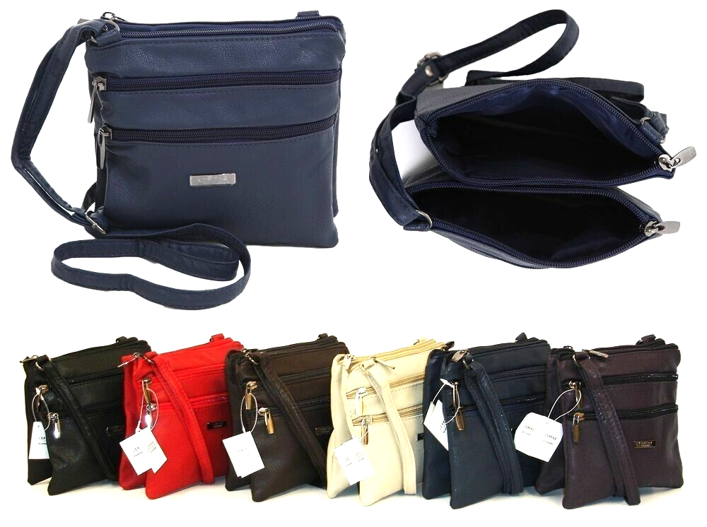 Ladies Small Navy Vegan Leather Shoulder Cross Body Travel Ladies Purse Bag