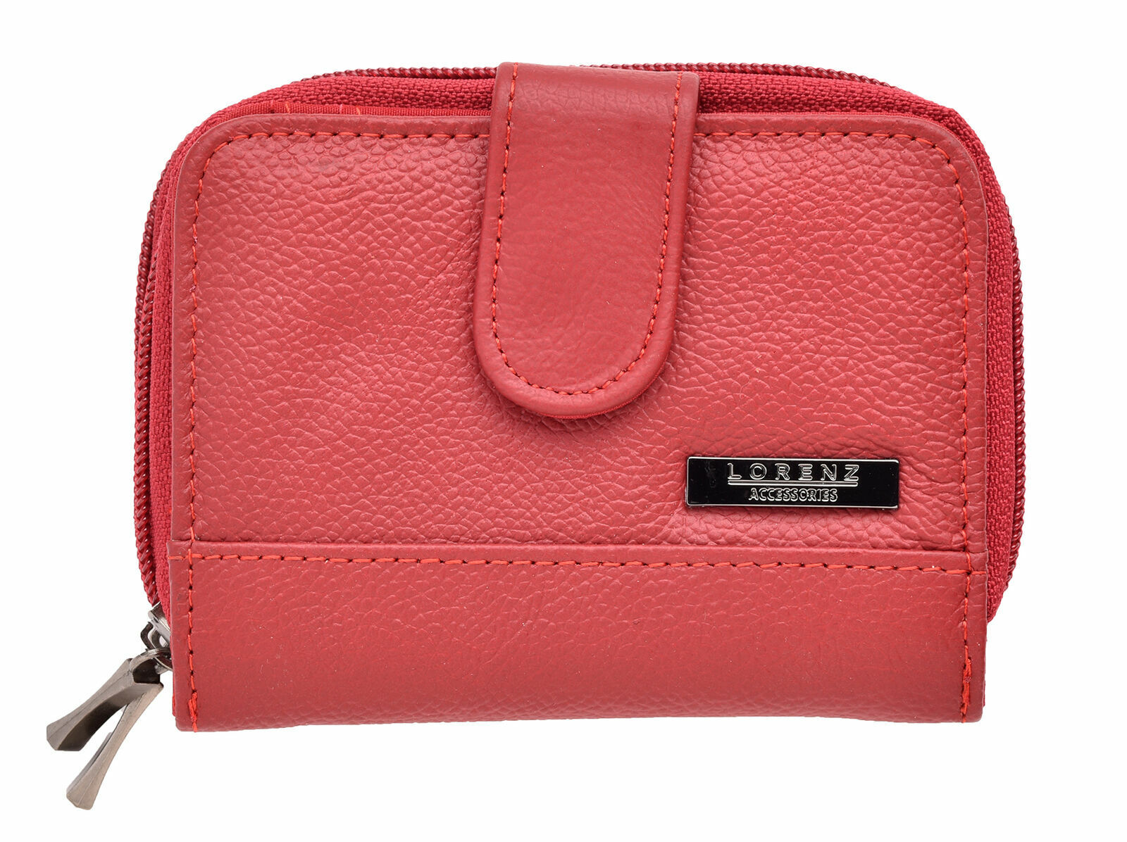 Ladies Leather Grained Purse RFID Blocking with Dual Zip Opening