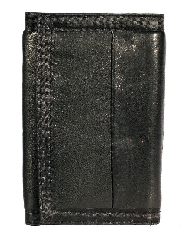 Mens Boys Leather Wallet Detachable Chain Sports Black