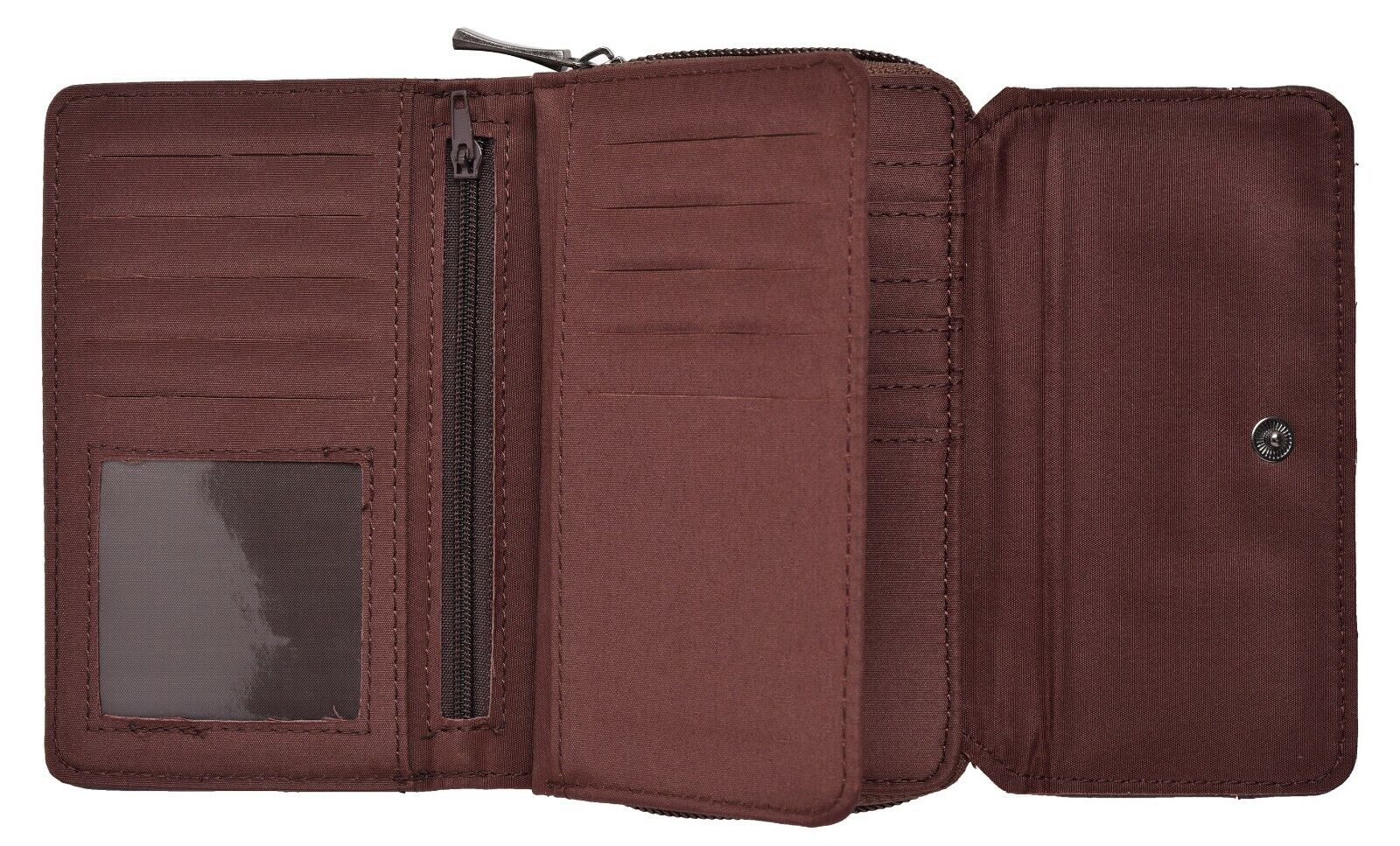 Ladies Leather Purse RFID Blocking Wallet with Multi Card Swing Section