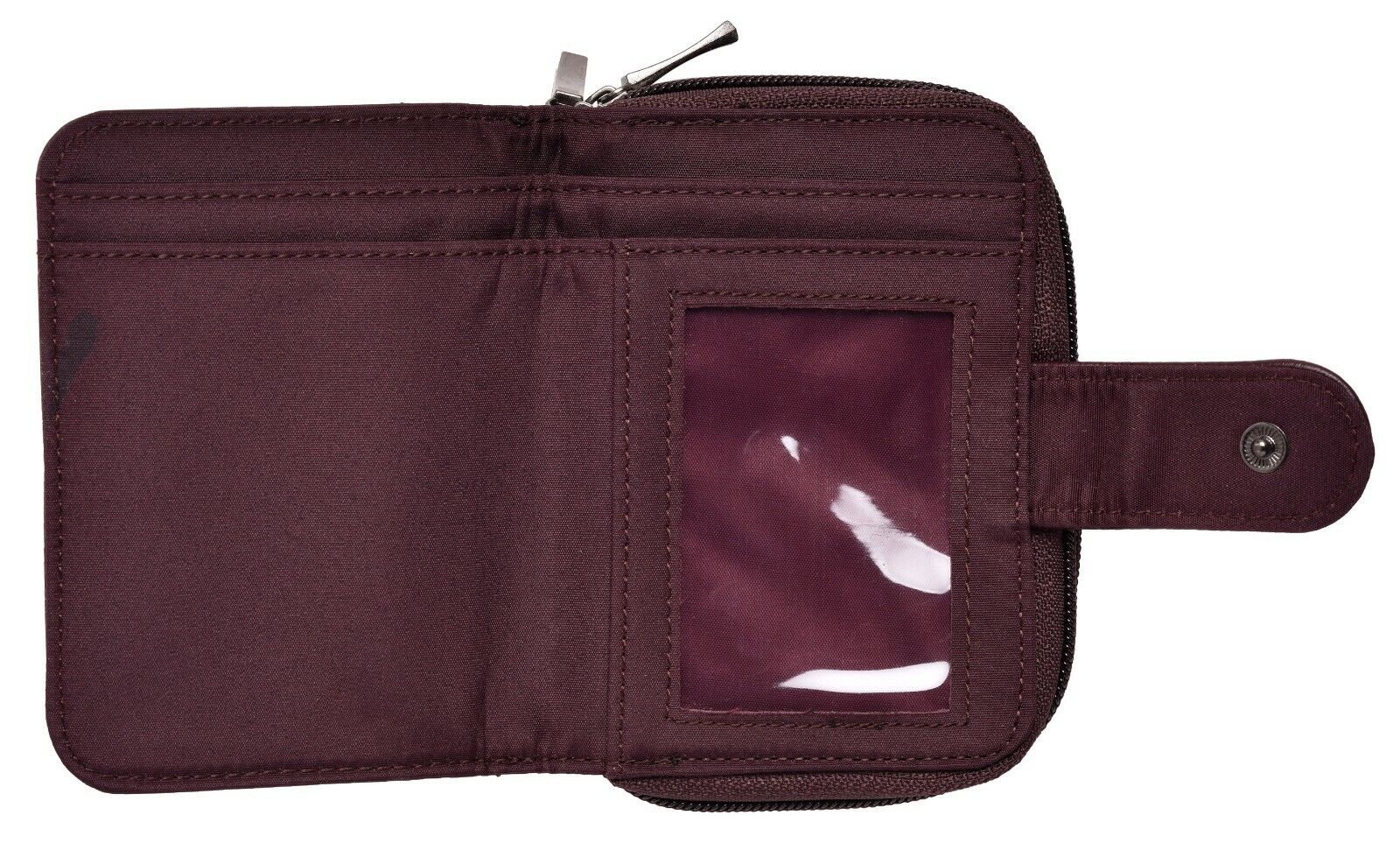 Ladies Leather Grained Purse RFID Blocking with Dual Zip Opening