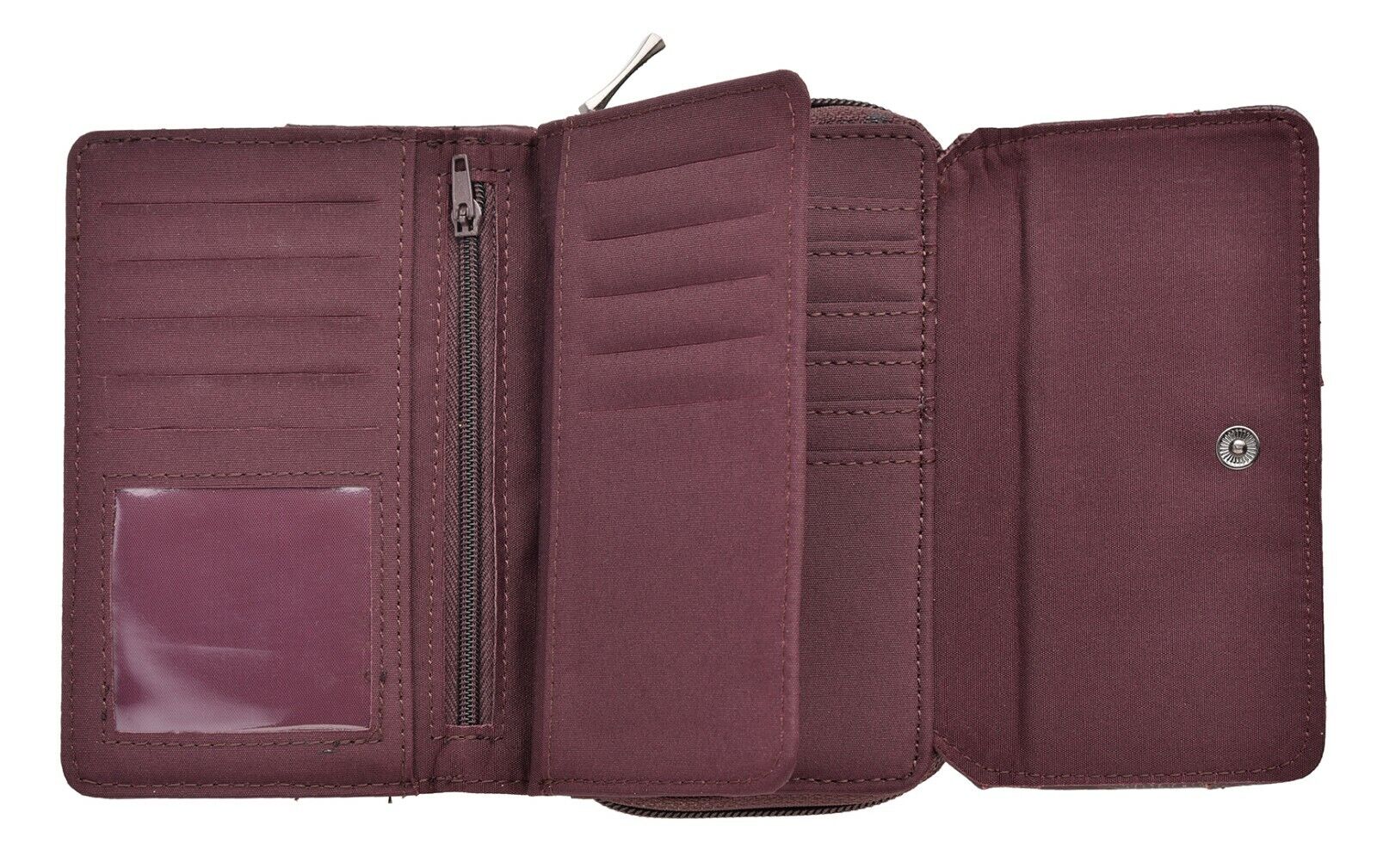 Ladies Leather Purse RFID Blocking Wallet with Multi Card Swing Section