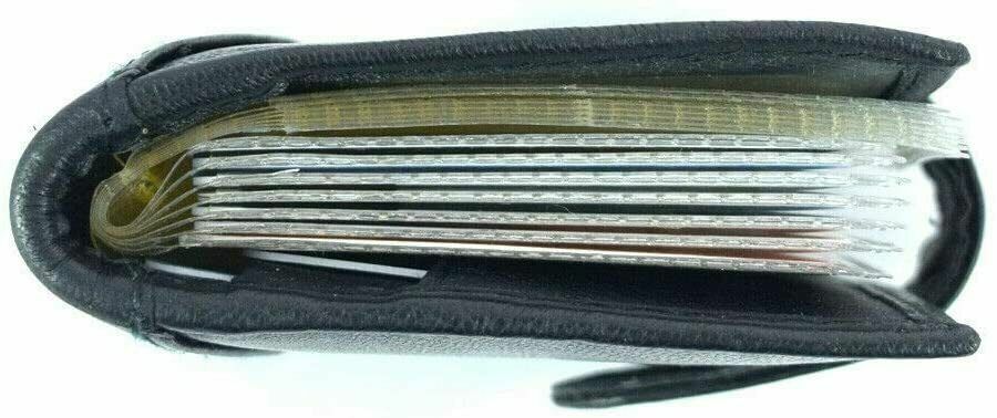 Leather Credit Card Holder - Takes 26 Cards and Money compartment Wallet Black A