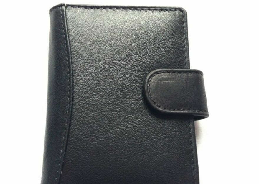 Leather Credit Card Holder - Takes 26 Cards and Money compartment Wallet Black A