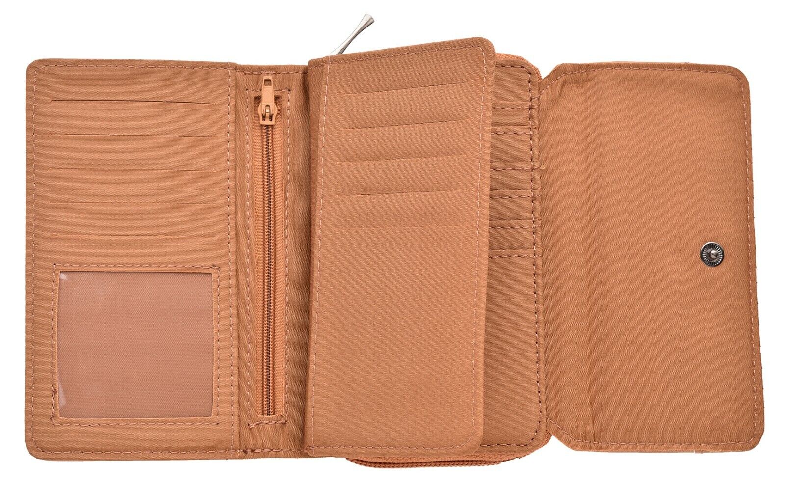 Ladies Leather Purse RFID Blocking Wallet with Multi Card Swing Section