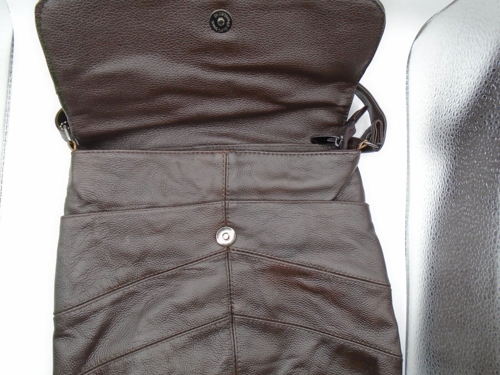 LADIES LEATHER Handbag SHOULDER BAG / CROSS BODY BAG BROWN Cowhide Real Leather