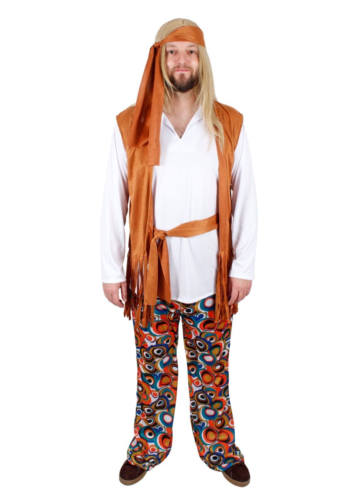 Mens Hippie Man Costume Peace Flower Power 60's 70's Adult Fancy Dress – AR  BRAND STORE