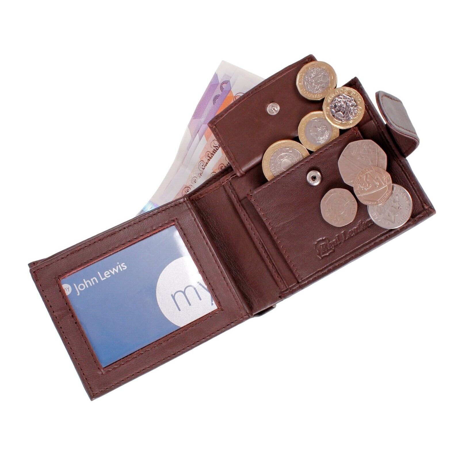 Mens Leather Wallet RFID SAFE Contactless Card Blocking ID Protection A