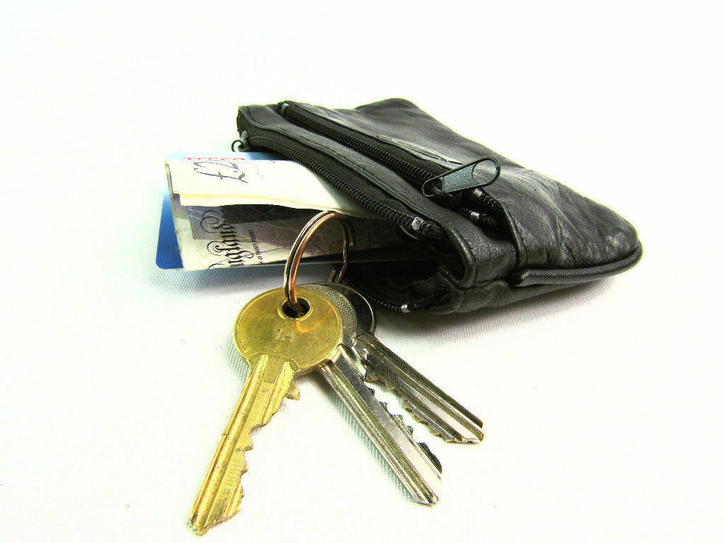 Coin Zip Purse Leather Credit Card Small Soft