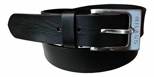 LEATHER BELTS REAL 1.5"  FULL GRAIN JEANS BELT BLACK BROWN  MILANO MENS