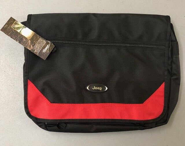 Jeep Laptop Messenger Unisex  Courier Shoulder Bag black white RED