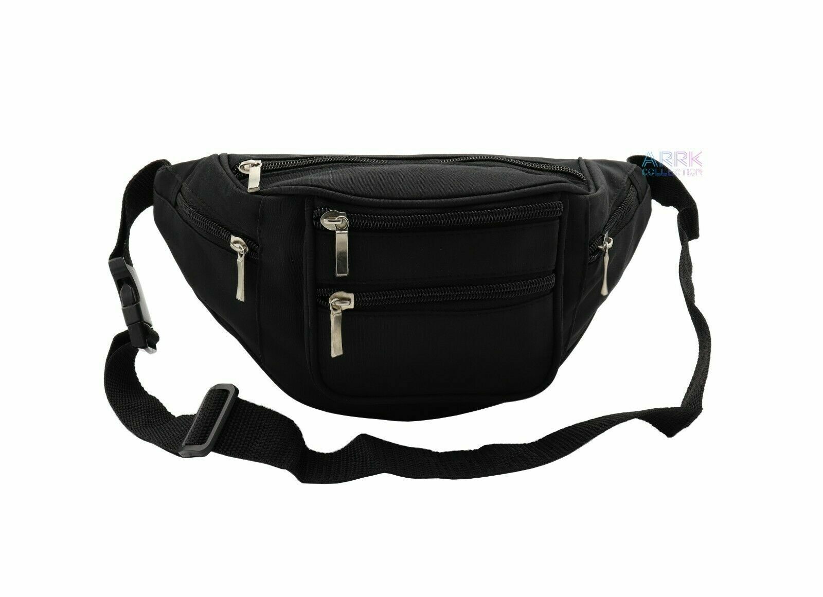 New Strong Black Canvas Zipped BumBag/ Bum Bag Ladies/Gents