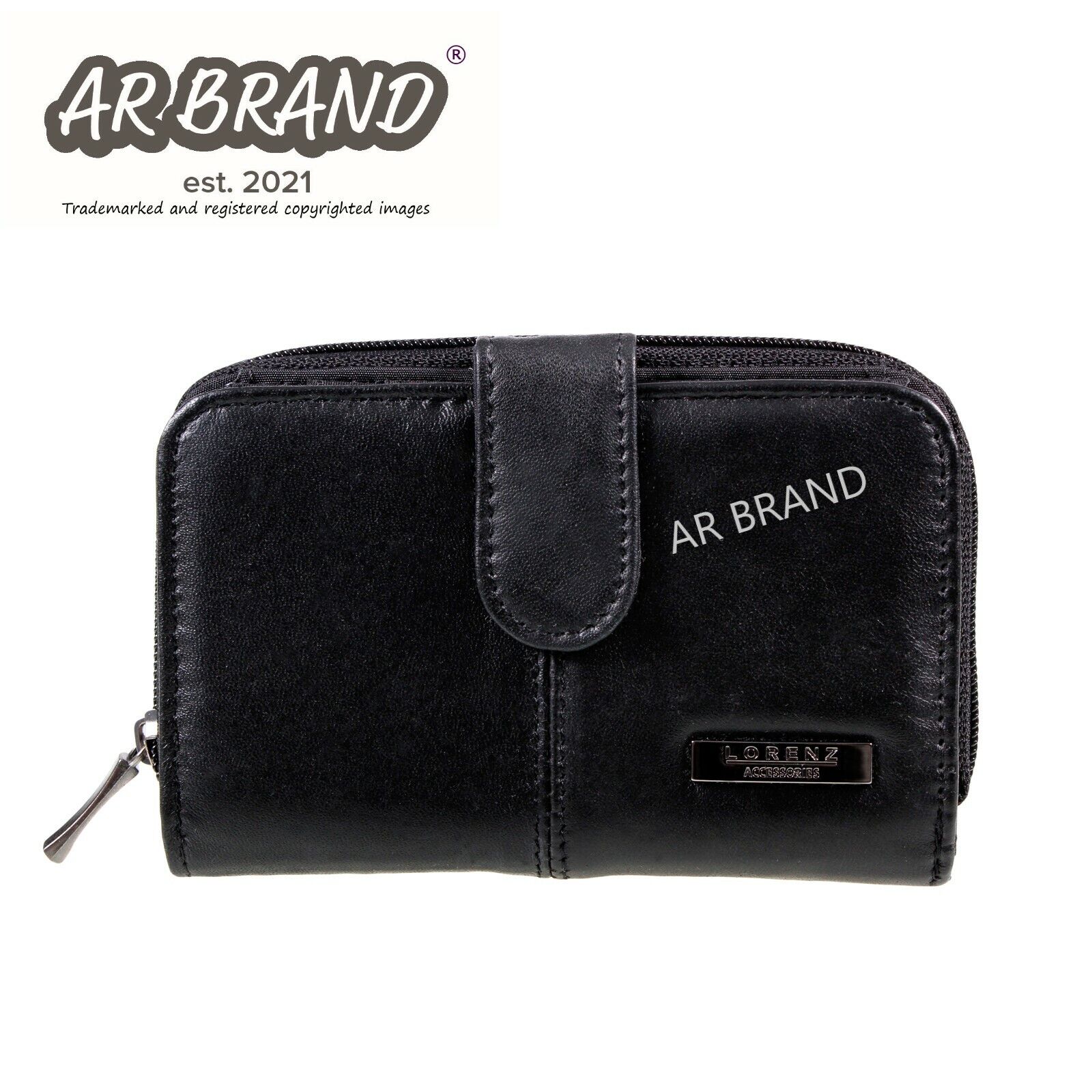 Ladies Womens Leather Purse/Wallet Black RFID Protected by Lorenz