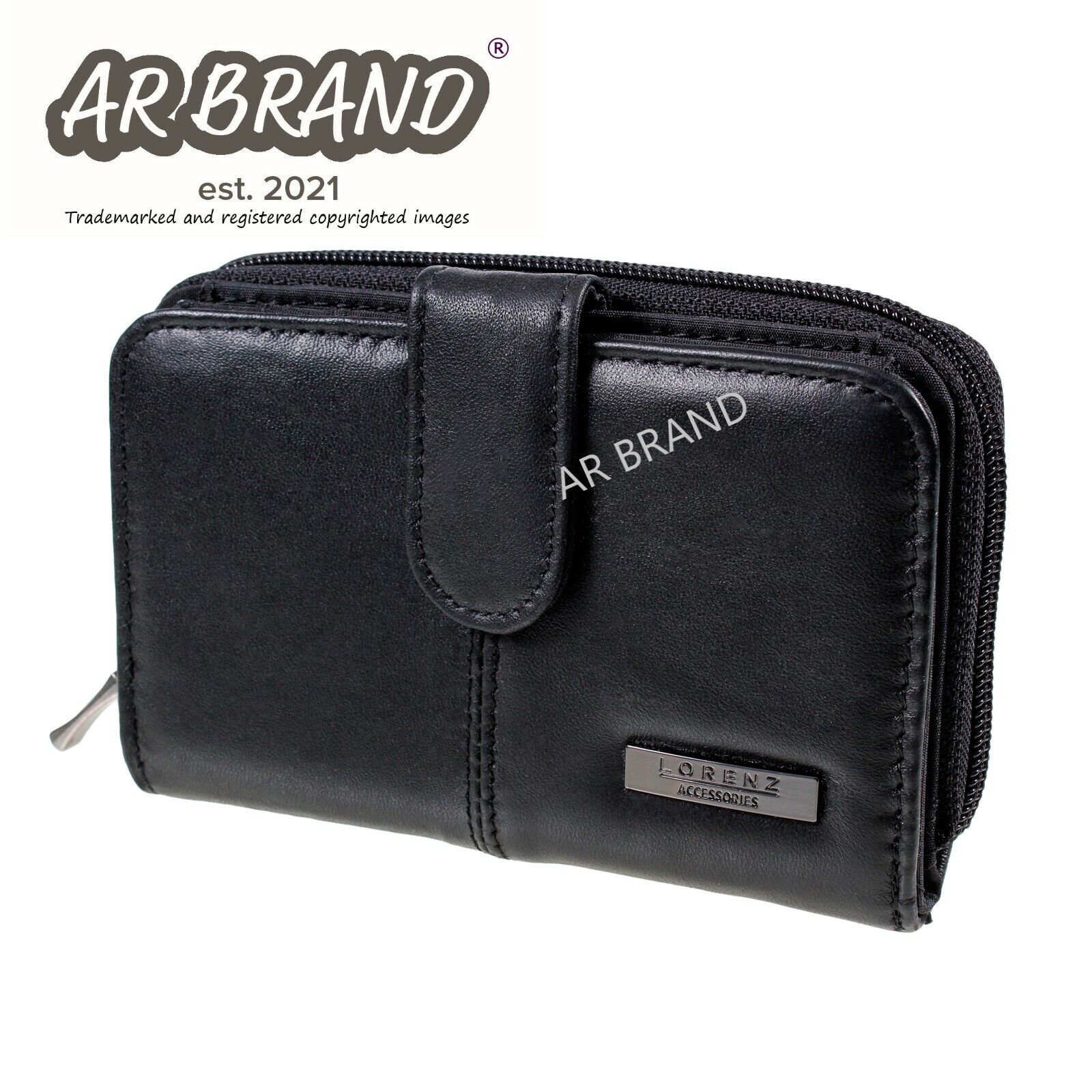 Ladies Womens Leather Purse/Wallet Black RFID Protected by Lorenz