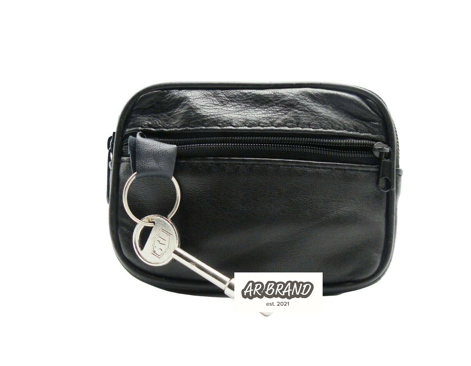 LEATHER KEY COIN POUCH CHANGE ZIPPED PURSE UK SELLER FAST DELIVERY