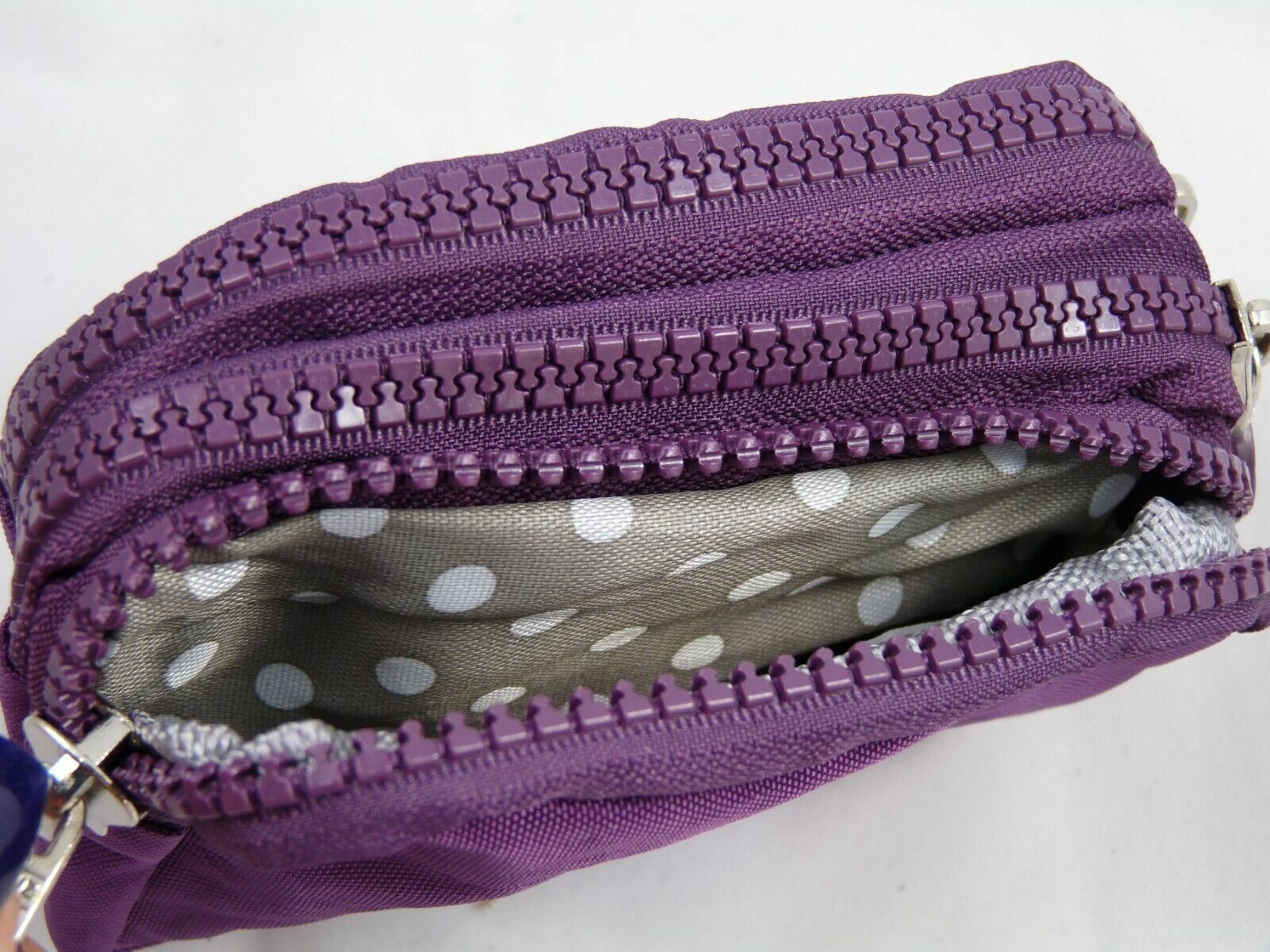 Design Ladies Women Girls Kids Small Zip Round Coin Purse with 3 Zip Closer