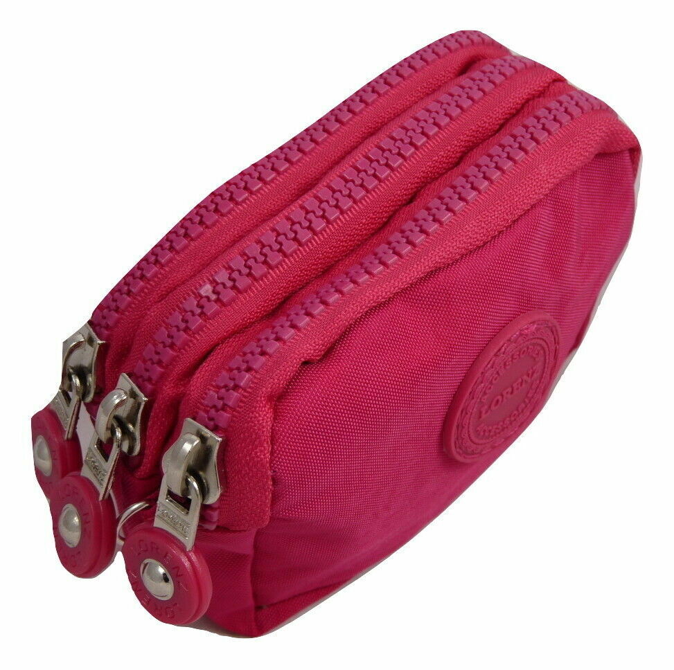 Design Ladies Women Girls Kids Small Zip Round Coin Purse with 3 Zip Closer