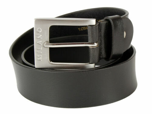 LEATHER BELTS REAL 1.5"  FULL GRAIN JEANS BELT BLACK BROWN  MILANO MENS