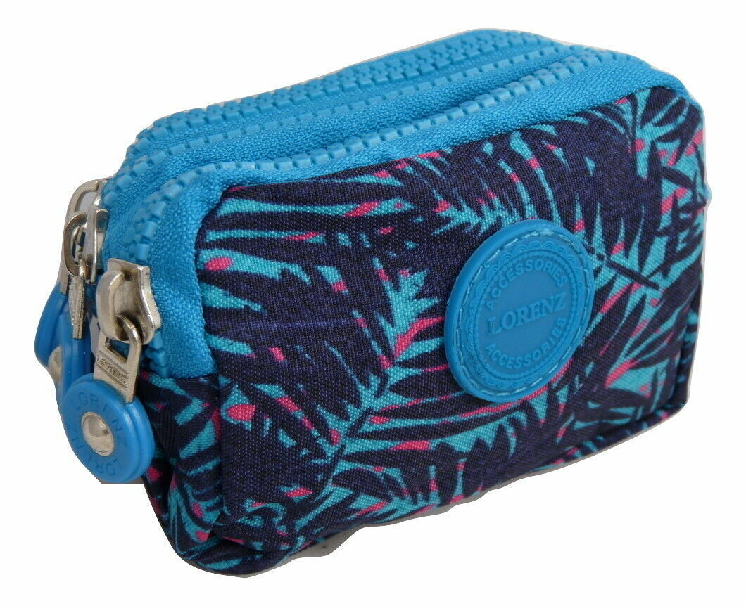 Design Ladies Women Girls Kids Small Zip Round Coin Purse with 3 Zip Closer