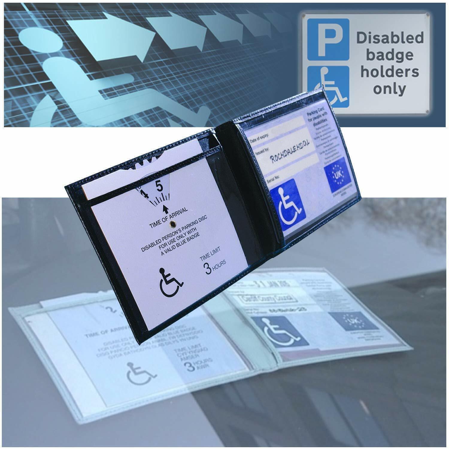 Vegan Disabled Blue Badge Holder Hologram Safe Parking Permit Display Cover