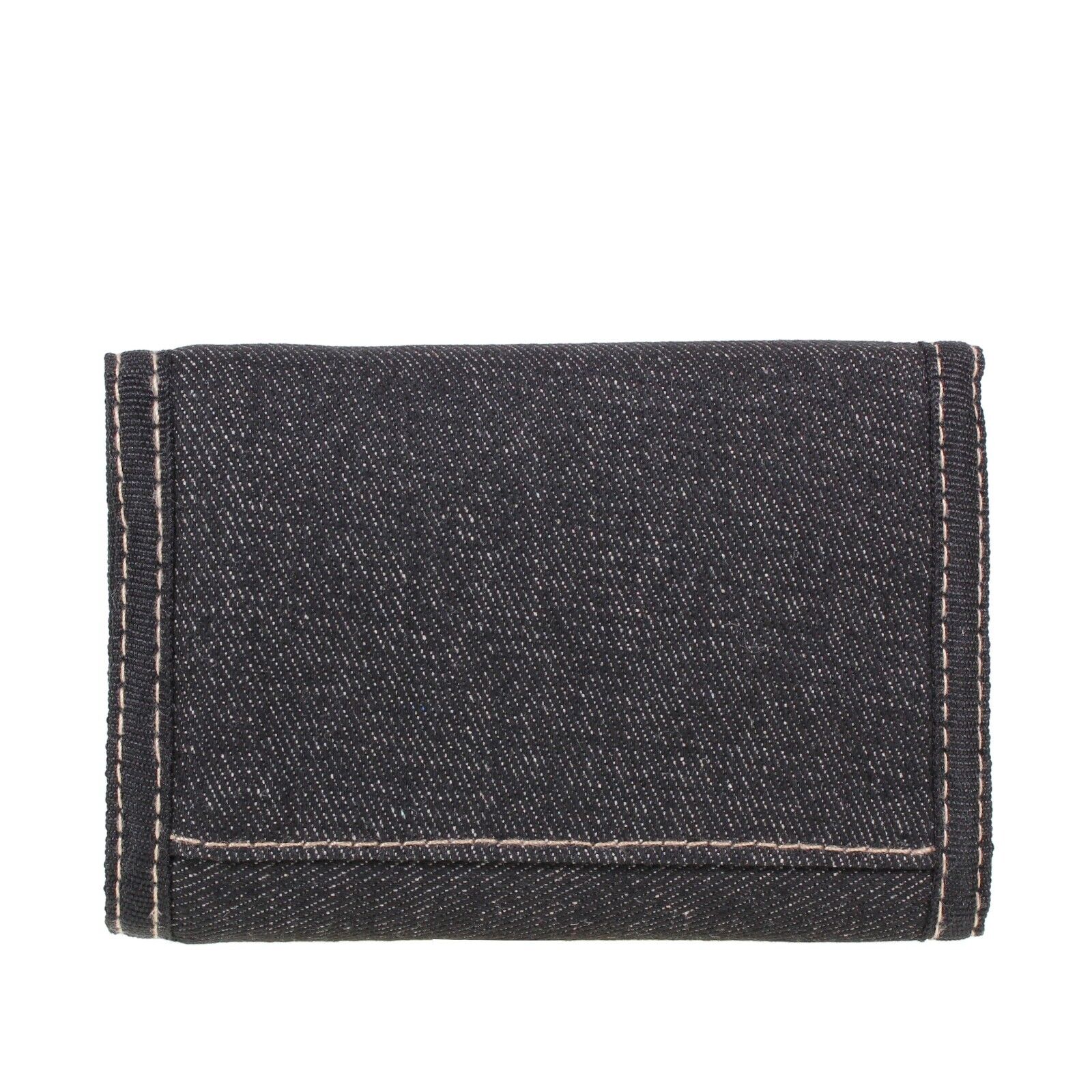Mens Black Denim TriFold Slim Value Canvas Sports Wallet Zip Boys