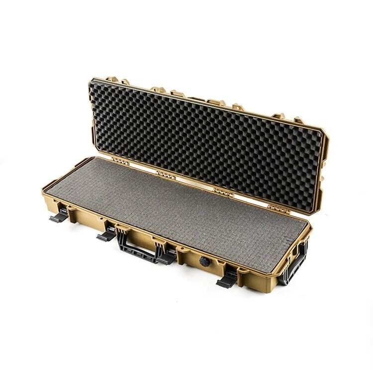 Large Wheeled Airsoft Rifle Hard Gun Case - Brown (Wave) UK