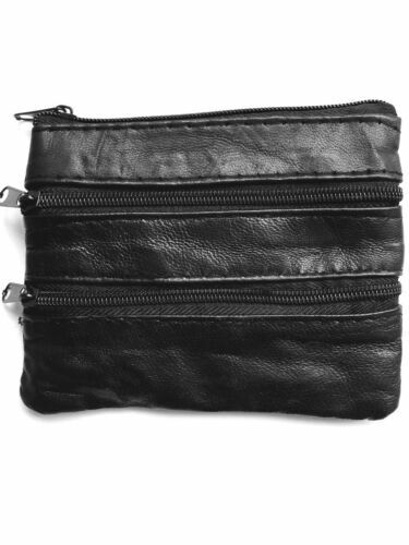 Leather Key Ring Pouch Zips Coin Holder Money Bag Wallet Purse