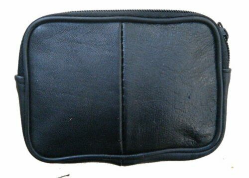 COIN POUCH CHANGE LEATHER ZIPPED