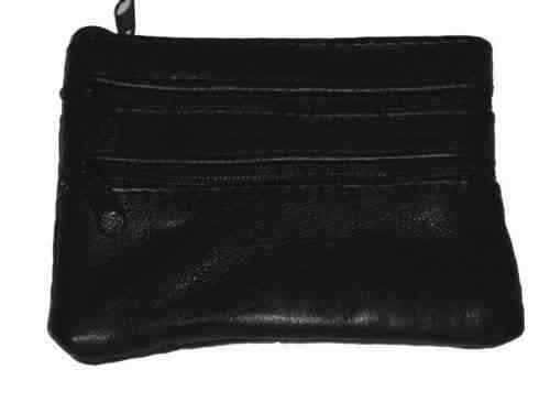 Leather Key Ring Pouch Zips Coin Holder Money Bag Wallet Purse