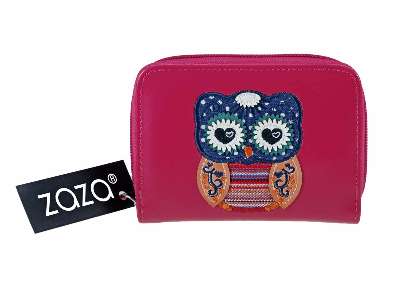 Purse Wallet With Owl, Dog Motif On Front With Zip Pocket Ladies
