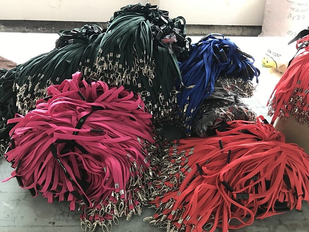 Lanyards 50 PCS Pack ID Badge Lanyards with Clip Office Neck Flat Bulk Lanyards
