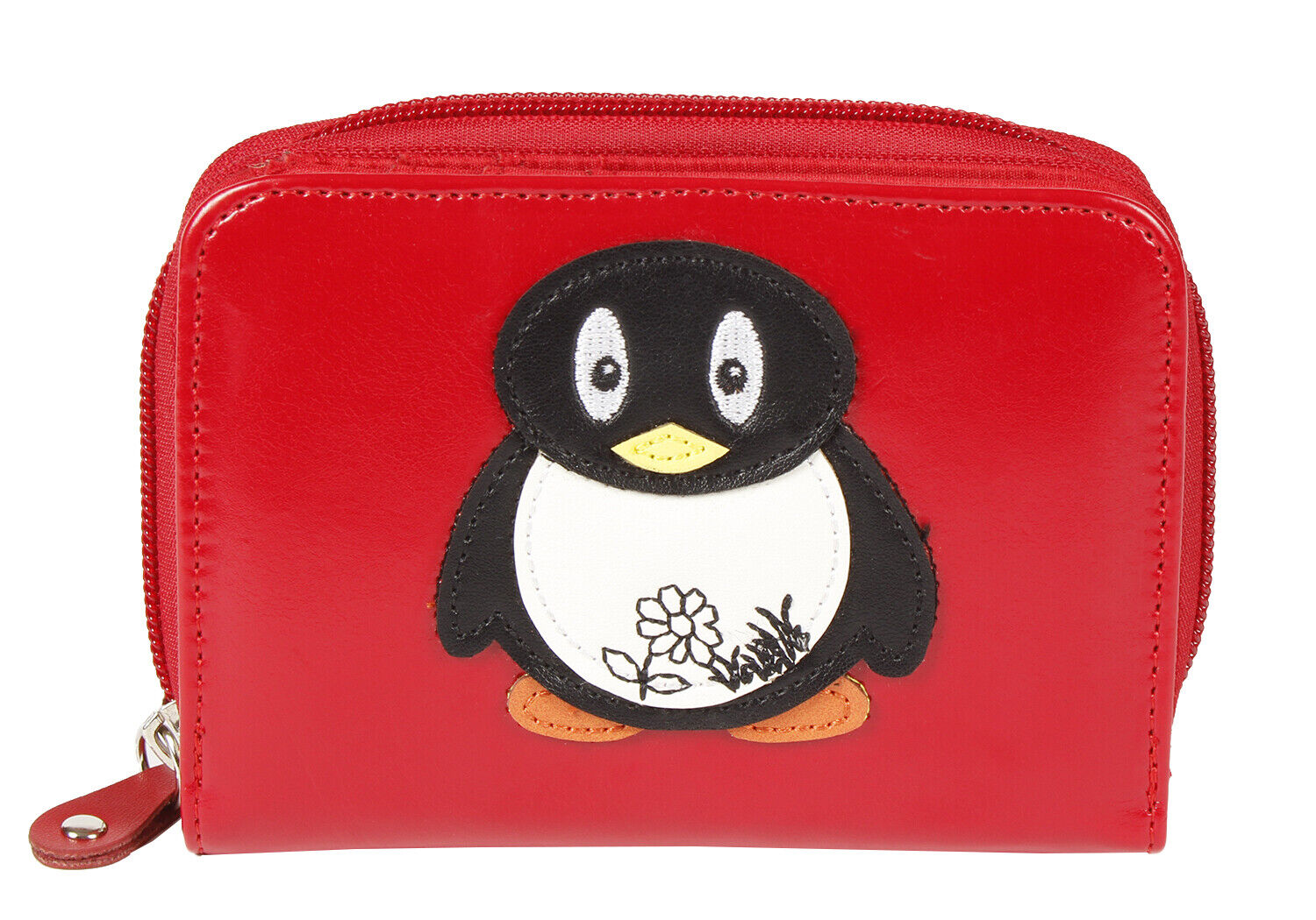 Purse Wallet With Owl, Dog Motif On Front With Zip Pocket Ladies
