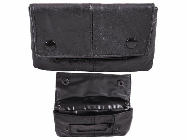 Leather Tobacco Pouch Organizer Black
