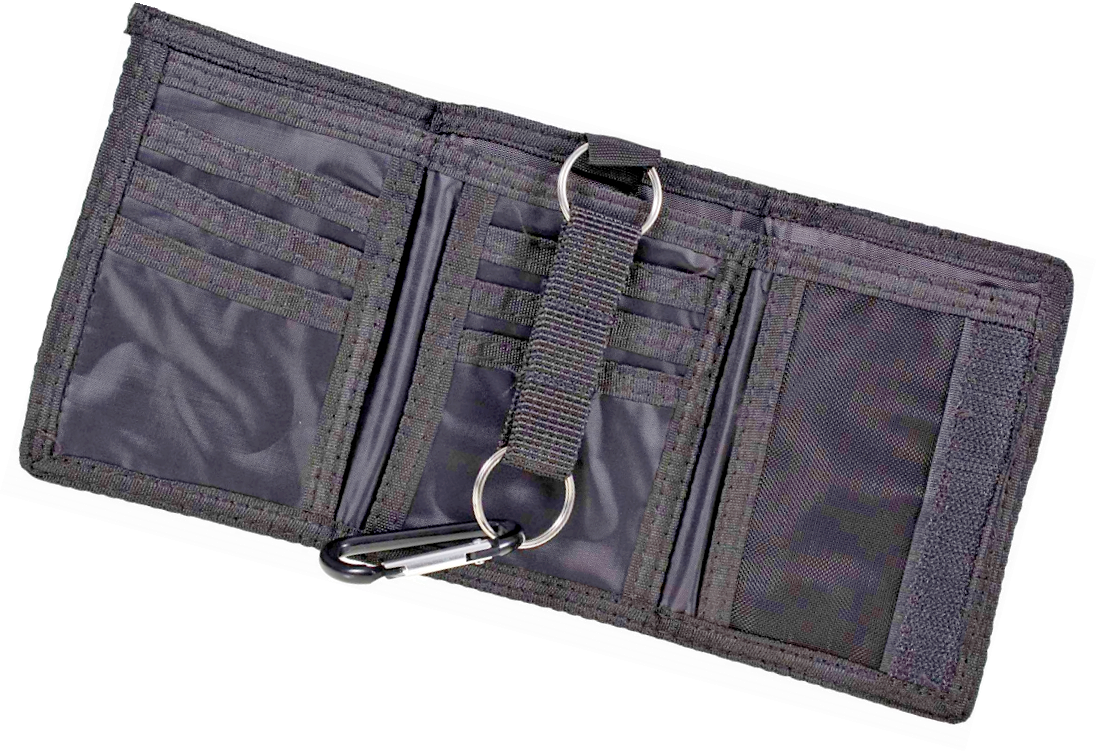 Mens Boys Canvas Wallet Belt Clip Credit/Debit Card TriFold