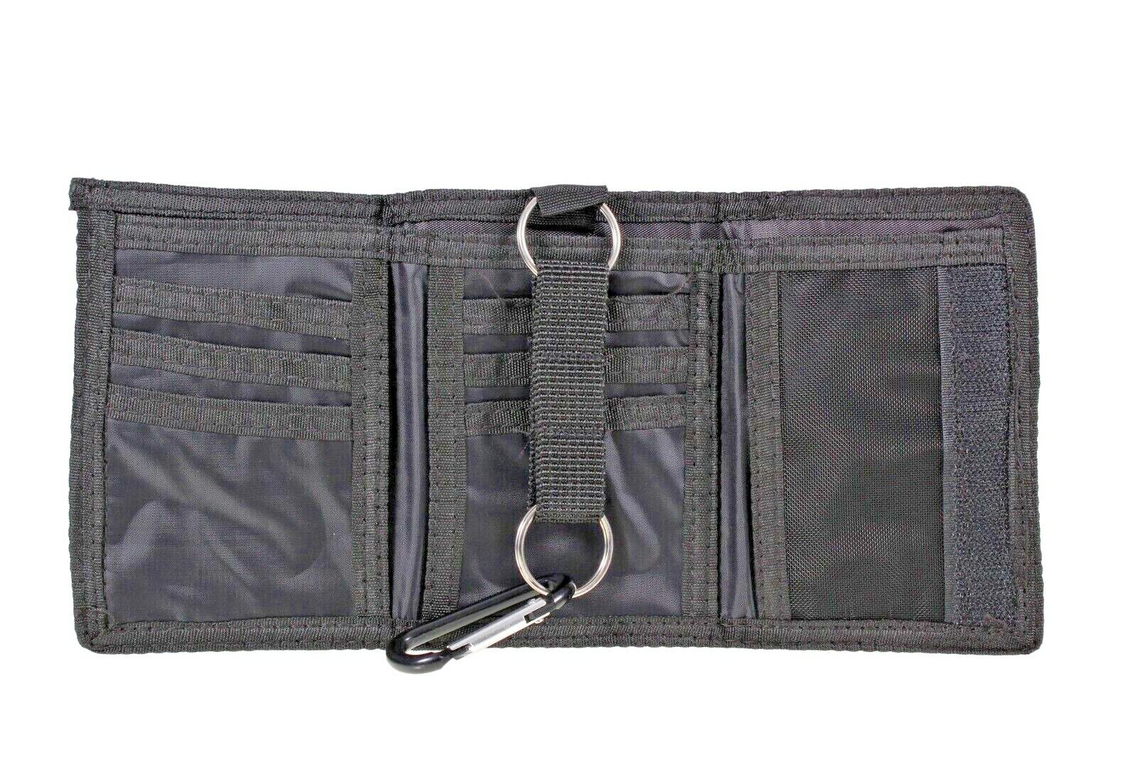 Mens Boys Canvas Wallet Belt Clip Credit/Debit Card TriFold