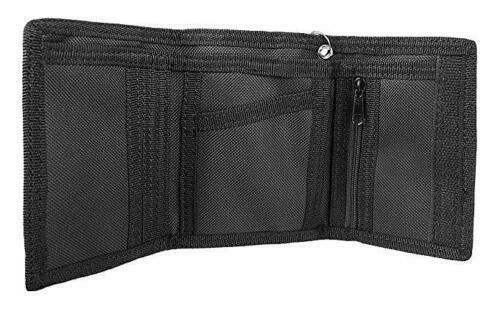 Mens Boys Gents CANVAS WALLET with SECURITY CHAIN Black