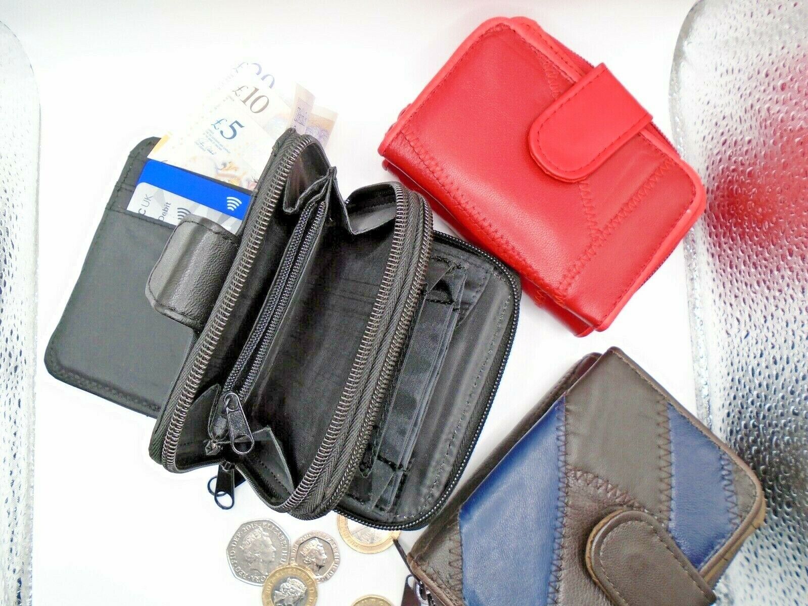 LADIES LEATHER PATCHWORK PURSE NOTECASE - 4 PCS