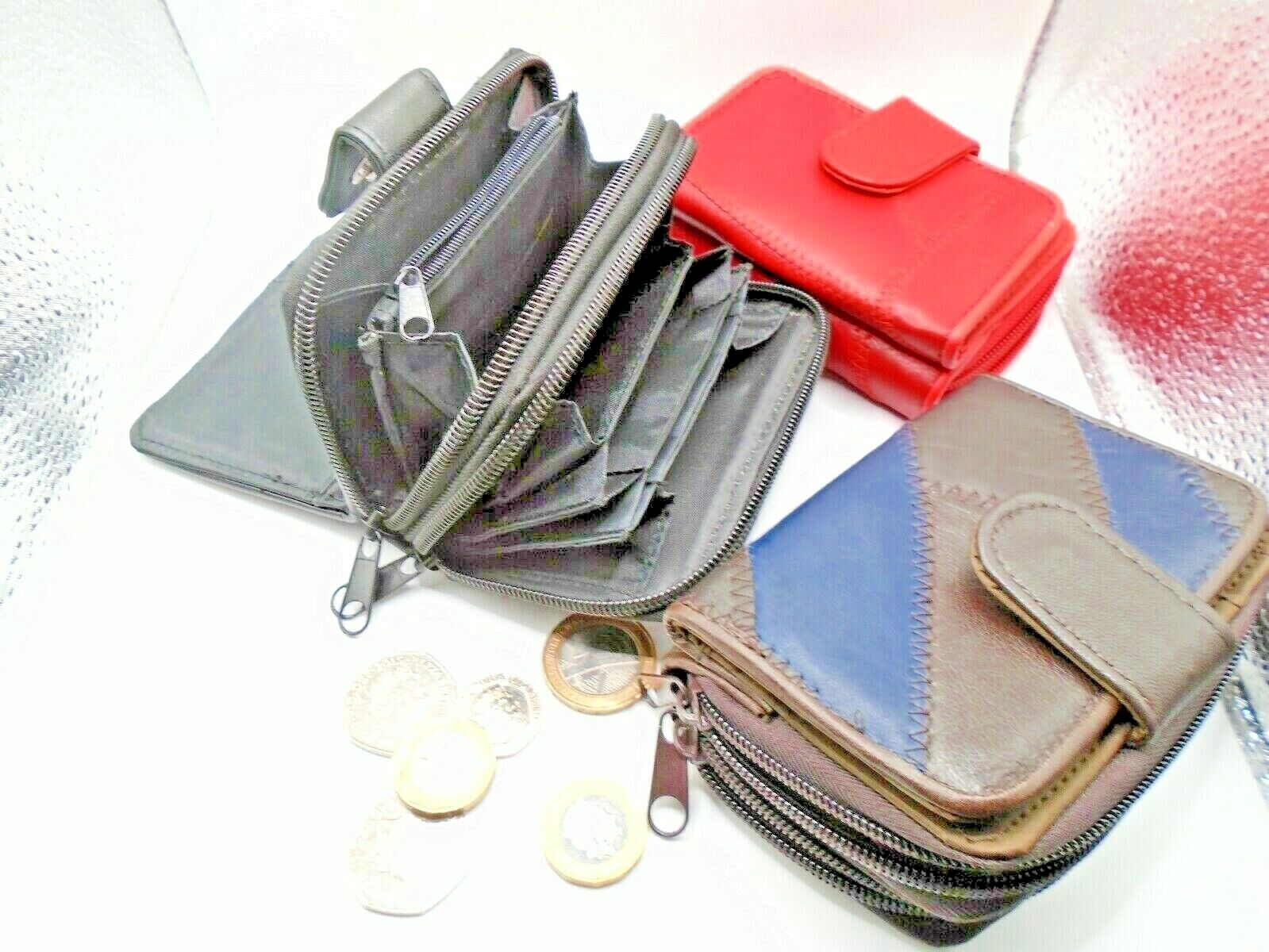 LADIES LEATHER PATCHWORK PURSE NOTECASE - 2 PCS
