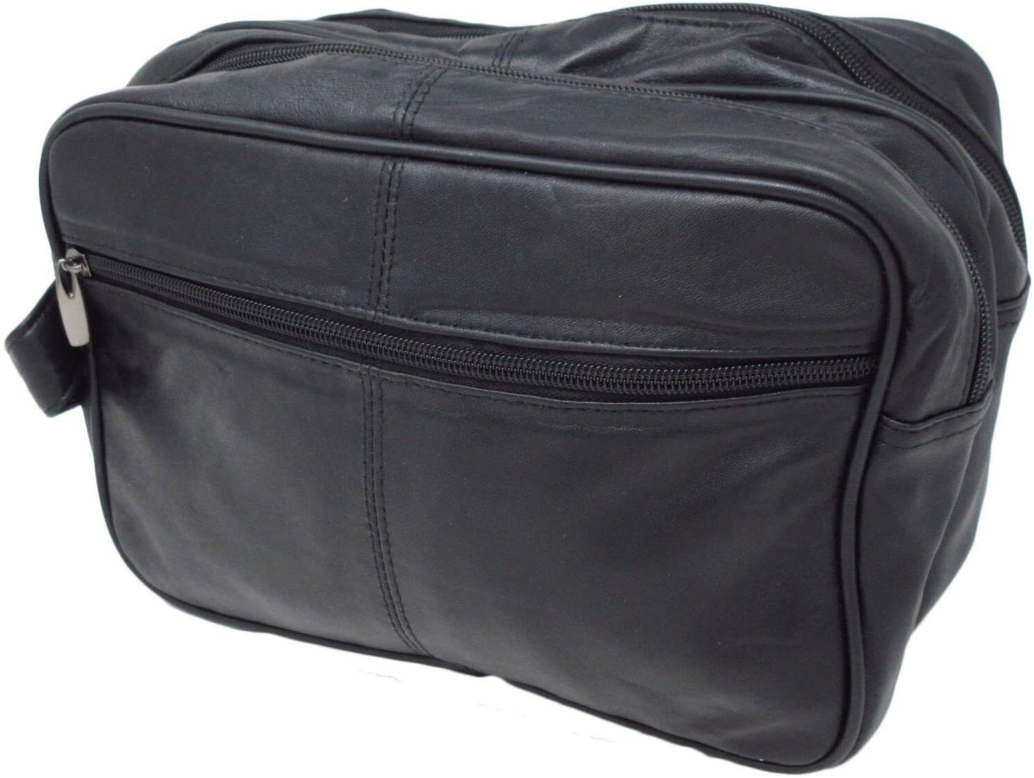 JUMBO Unisex - toilet bag extra large, washbag, Genuine Real Leather