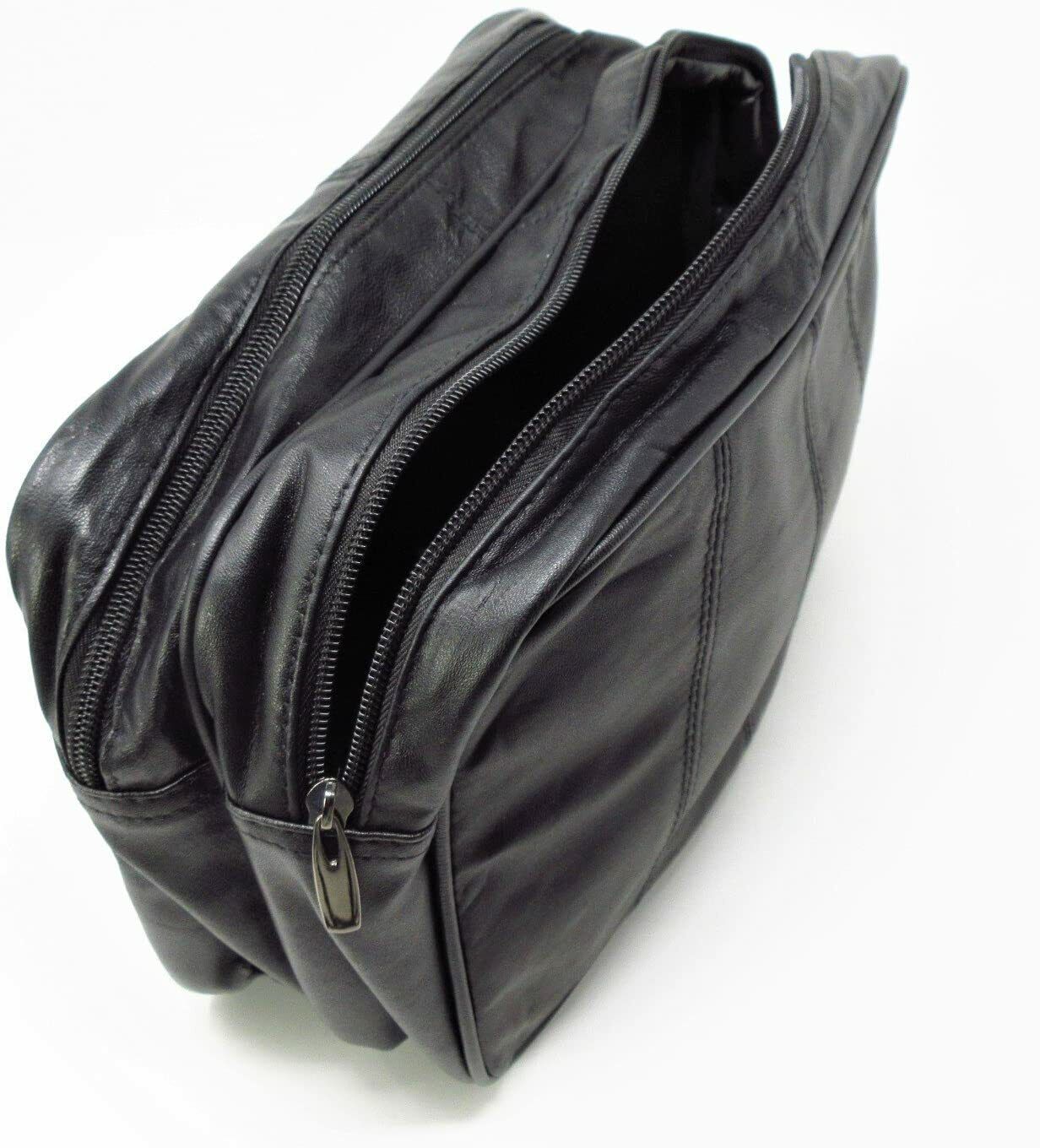 JUMBO Unisex - toilet bag extra large, washbag, Genuine Real Leather